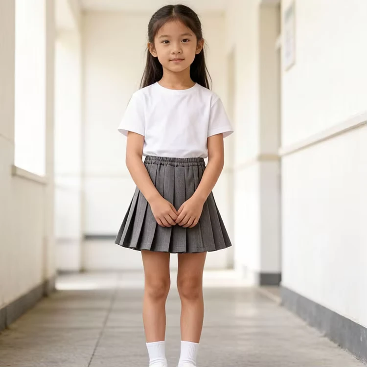 New-Design-Anti-Wrinkle-Cotton-Skirt-Childrens-JK-Breathable-Style-Dress-Girls-Pleated-Short-Dress