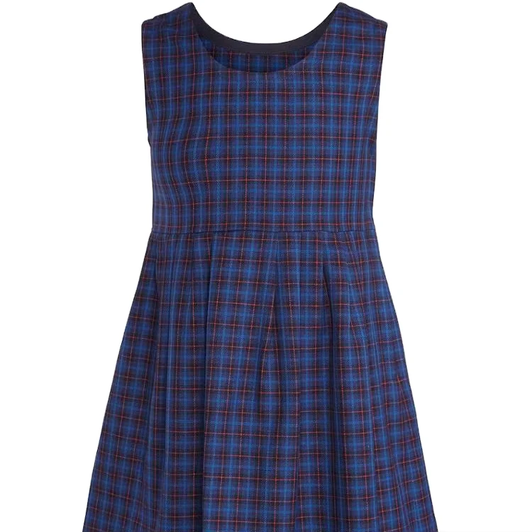 New-Design-Custom-Summer-Dress-Primary-School-Full-Pleats-Pinafore-School-Girls-Uniform-Peplum-Plaid-Dress