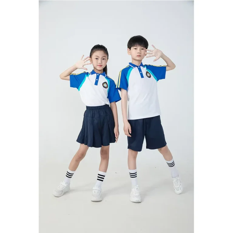 New-Design-Kids-School-Uniform-Polo-T-Shirt-Customized-T-Shirt-Girls-Skirts-Boys-Shorts