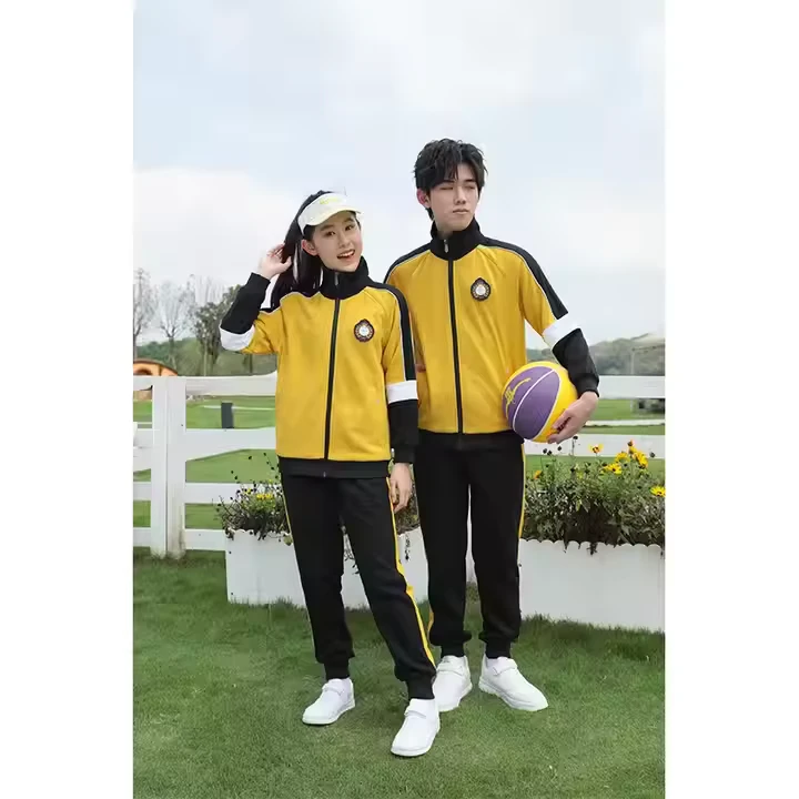 New-Design-School-Uniform-Unisex-Knitted-Sport-Clothing-Sets-for-Spring-and-Autumn-Children-School-Uniform-Tracksuits