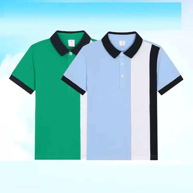 New-Fashion-Boys-Color-Block-T-Shirt-100-Cotton-Kids-School-Uniform-Children-Boys-Polo-Shirt