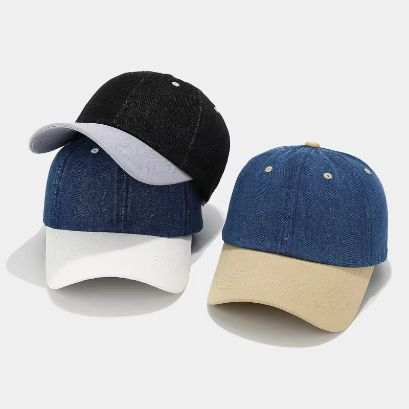 New-High-Quality-6-Panel-Unisex-Plain-Baseball-Hat-Denim-Fabric-Adjustable-Size-Premium-Unstructured-Sport-Baseball-Caps