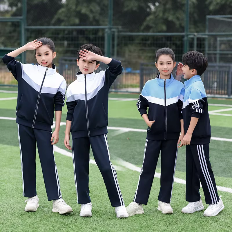 New-Spring-Autumn-School-Uniform-Set-for-Primary-High-School-Students-Middle-College-Sports-Team-Uniform-Solid-for-Boys-Girls