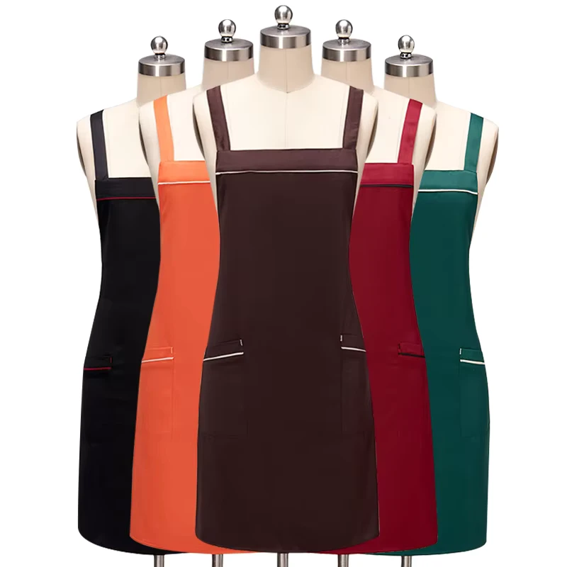 New-Style-Full-Size-Adult-Pockets-Plain-Color-Fashion-Printing-Apron-Custom-Logo-Aprons-Kitchen