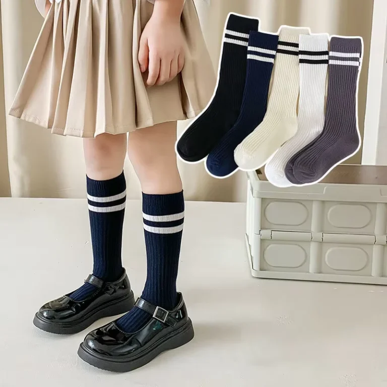 New-Style-Girls-Knee-High-Socks-Kids-Boys-School-Uniform-Cotton-Socks-Stockings