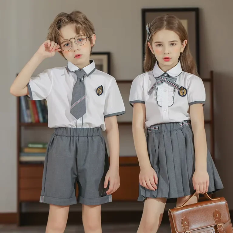 New-Style-Kindergarten-School-Uniforms-Short-Sleeved-Shorts-Pleated-Skirts-Uniform-Set-Class-Uniform-for-Primary-School-Students