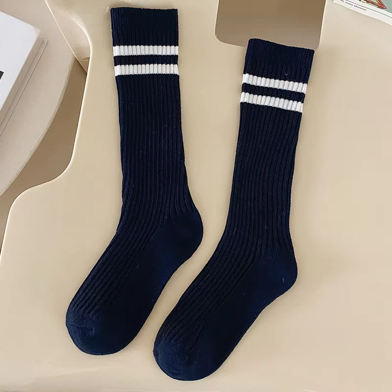 New-Style-Long-Sock-Winter-Stripes-Cotton-Solid-Color-School-Uniforms-for-Boys-and-Girls-Students-Socks-Childrens-Socks