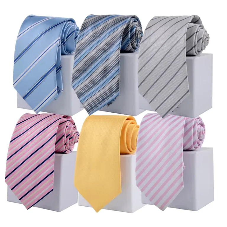 New-Styles-OEM-Service-Jacquard-Handmade-Stripe-Pattern-Tie-Low-MOQ-Low-Price-Pure-Polyester-Necktie-for-Men