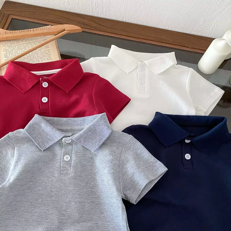 No-Tariff-Free-Summer-Plain-Kids-Casual-Polo-Shirt-Cotton-Polyester-Blend-Knitted-Fabric-Child-School-Uniform