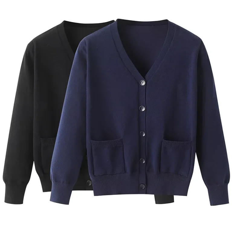 Nurse-Womens-Navy-Blue-Work-Sweater-Coat-Embroidered-Logo-Spring-Autumn-Knitted-Cardigan-Polyester