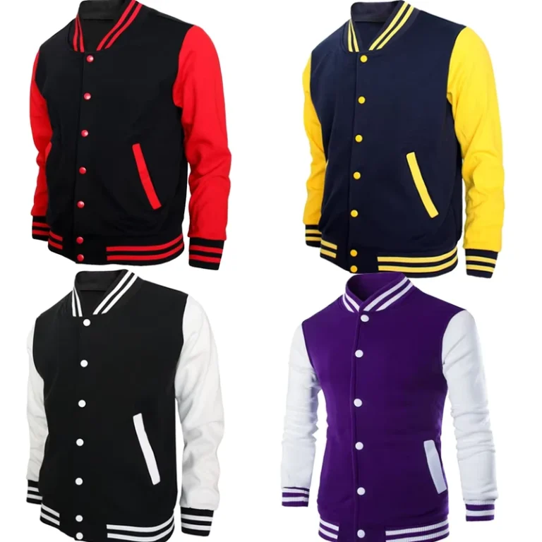 OEM-Blank-Varsity-Jackets-Cotton-Baseball-Jacket-Anti-pilling-Stripe-High-School-Uniform-Padding-Lined-Jacket