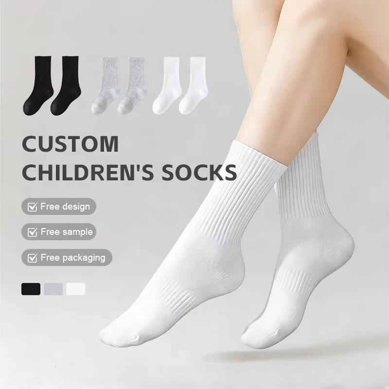 OEM-Calcetines-Escolares-Para-Ninos-Teen-Crew-Cotton-Young-Girls-Boys-Socks-for-School
