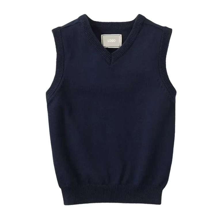 OEM-Custom-Children-Sleeveless-Sweater-Vest-Polyester-Cotton-for-Primary-School-Students-International-School-Uniform
