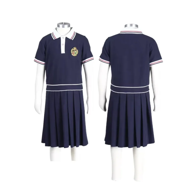 OEM-Custom-Eco-friendly-Anti-pilling-Pinafore-Girls-Primary-School-Uniform-Pleated-Summer-Dress