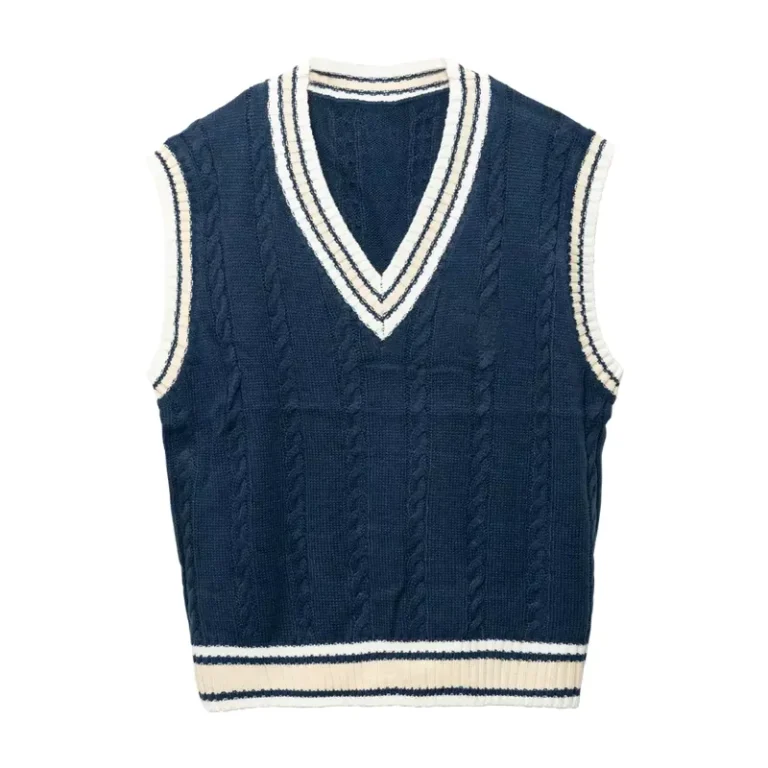 OEM-Custom-Fashion-Knitted-Sweater-Striped-Pattern-V-Neck-Crew-Neck-Sweater-Winter-School-Uniform-Sleeveless-Vest-Sweater
