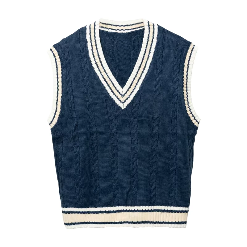OEM-Custom-Formal-Knitted-Sweater-Cable-V-Neck-Sleeveless-Vest-Winter-School-Uniform-Front-Logo