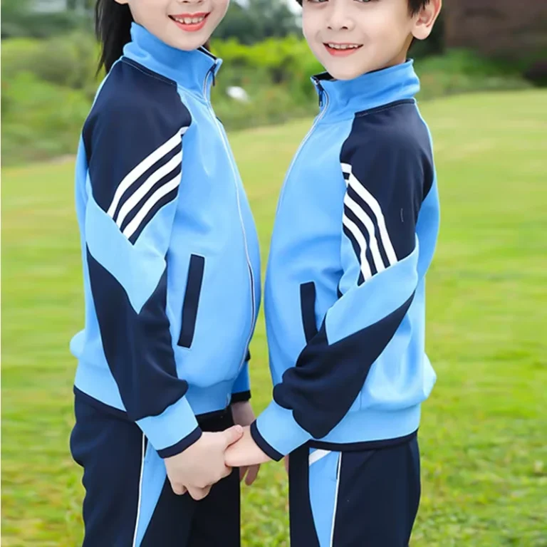 OEM-Custom-School-Uniform-Tracksuits-Unisex-Patchwork-Children-Sportswear-Running-Jackets-Sweatpants-Zipper-Kids-Tracksuits-Sets