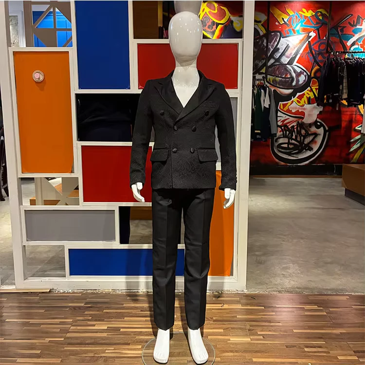 OEM-Customizable-Children-Suit-Premium-Black-Knitted-Embroidery-School-Uniform-Blazer