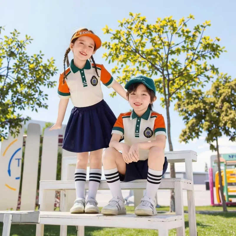 OEM-Factory-Direct-100-Cotton-Unisex-Kids-Knitted-Sport-School-Uniform-Training-Suit