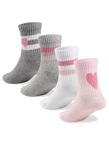 OEM-Girls-4-12-Years-Crew-Athletic-Breathable-Heart-Striped-Combed-Cotton-Casual-Seamless-School-Uniform-Socks