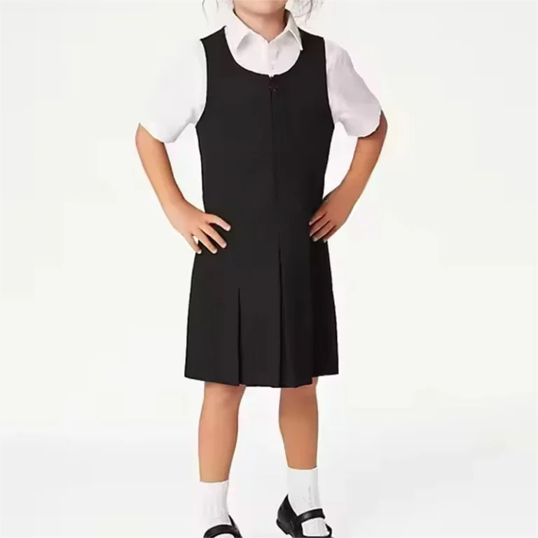 OEM-Girls-Sleeveless-Front-Zipper-Pullover-Dress-Primary-School-Uniforms-and-Private-Kindergarten-Uniforms
