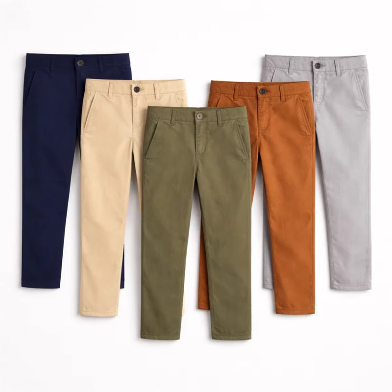OEM-Kids-Boys-Slim-Fit-Chino-Pants-Solid-Colors-Cotton-Stretch-Twill-Boys-Trousers-School-Uniform-Casual-Pants-for-Kids-Boy