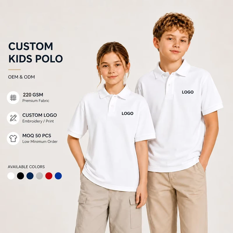 OEM-Kids-Polo-Shirt-2-Pack-Navy-White-100-Cotton-Pique-School-Uniform-Boys-Short-Sleeve-Polo-T-Shirt-Bulk-Supplier