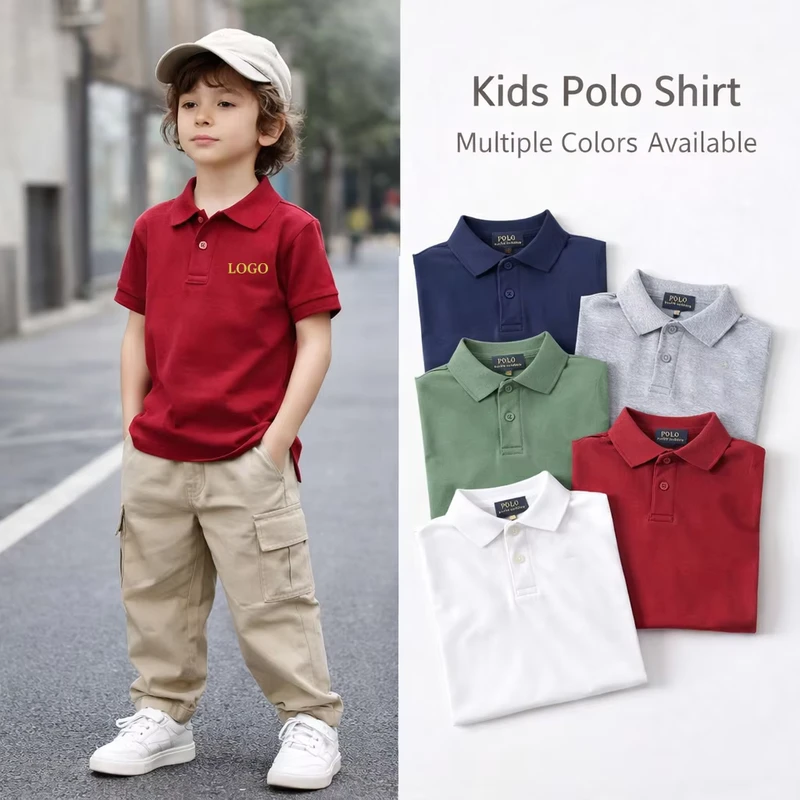 OEM-Manufacturer-Short-Sleeve-Kids-Polo-Shirt-Cotton-Pique-Custom-Logo-Children-School-Uniform-Boys-T-Shirt-Private-Label