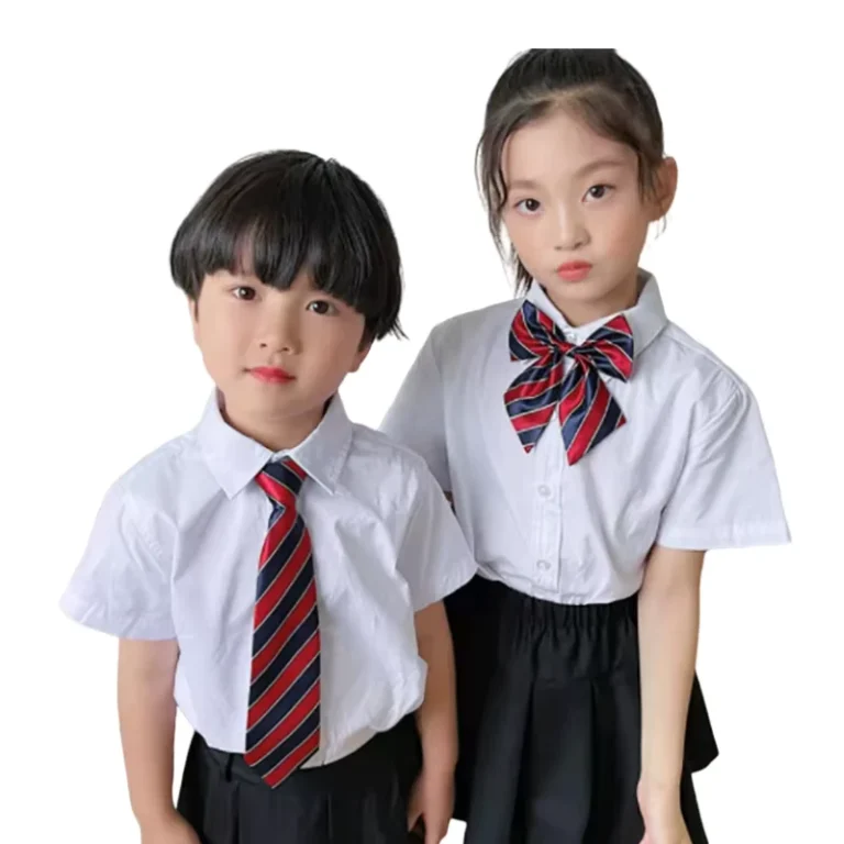 OEM-Navy-Maroon-Kindergarten-Primary-School-Ties-Bows-Stripe-Pattern-Polyester-Neck-Ties-for-Boys-and-Girls-Uniform