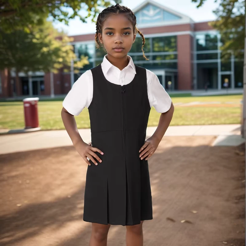 OEM-ODM-Africa-School-Uniform-Girls-Short-Dress-Pinafores-Shirt-Set-Short-Sleeve-White-Shirts-Uniform-Designs-for-Primary-School