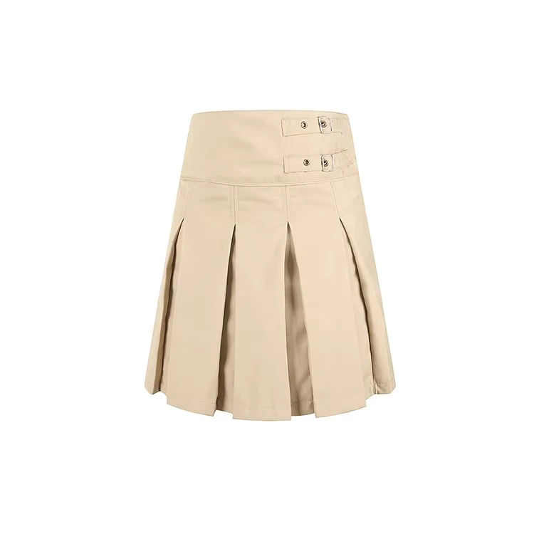 OEM-ODM-Chinese-School-Girl-Uniform-Khaki-Pleated-Design-Girls-Mini-Skirt-School-Skirts-for-Kids-Children