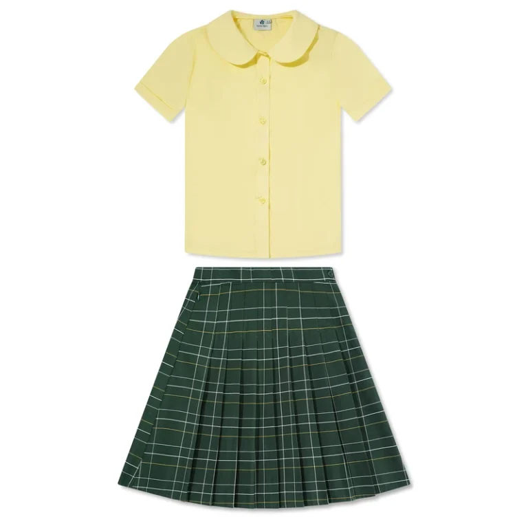 OEM-ODM-Custom-Design-Materia-School-Uniform-Set-for-Girls-Student-Uniform-Girls-Yellow-Blouse-Skirt-Set-Custom