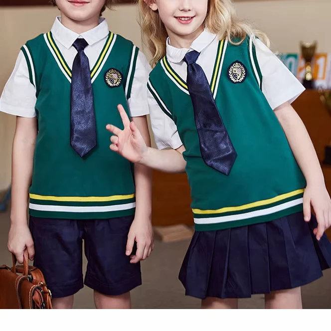 OEM-ODM-Factory-Price-Childrens-Eco-friendly-Unisex-Primary-School-Uniform-Sweater-Shirt-Polyester-Cotton