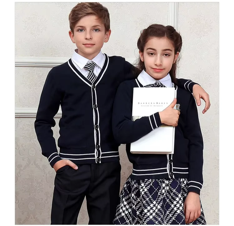 OEM-ODM-School-Uniform-Cardigan-Sweater-for-Kids-Boys-Girls-School-Sweater-Unisex