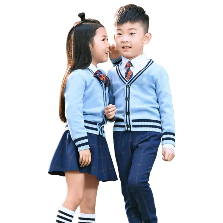 OEM-ODM-Soft-Blue-Cardigan-School-Uniform-Sweater-Kids-Unisex-Knitted-Long-Sleeve-Wool-Cashmere-Knitwear-Sweater
