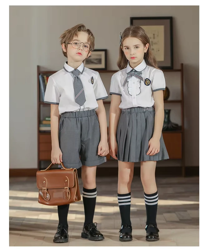 OEM-ODM-Supplier-Direct-High-Quality-Fabric-Children-From-Shirts-Plitted-Skirt-and-Shorts-Uniforms-for-Boys-Girls