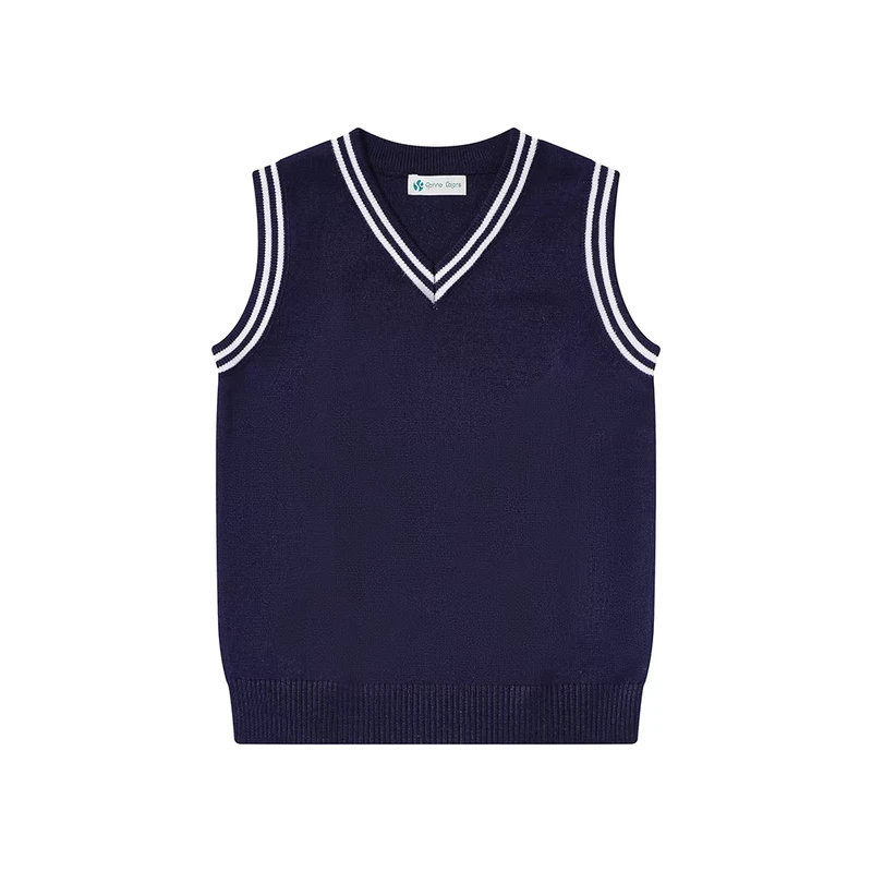 OEM-ODM-Winter-Student-Clothing-School-Uniforms-Sweater-Coat-Navy-Blue-School-Sweater-Vest-Sleeveless-Cardigan-Sweater