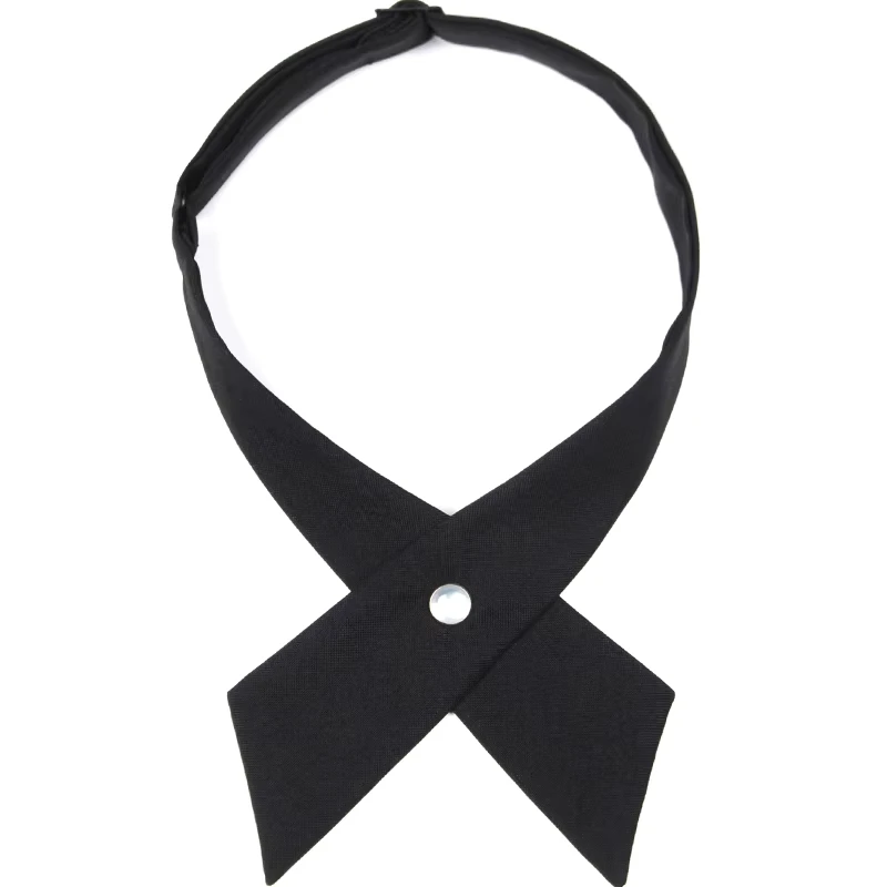 OEM-ODM-Womens-Polyester-Cross-Ties-Bowties-School-Uniform-Collar-Flower-Bow-Tie-Girls-Cross-Made-of-Polyester-Solid-Color-1