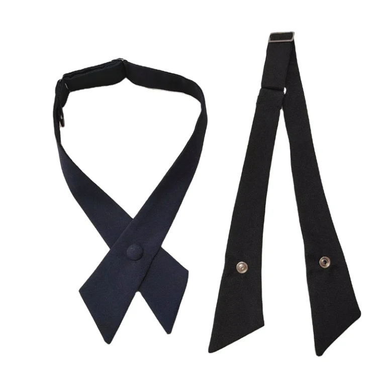 OEM-ODM-Womens-Polyester-Cross-Ties-Bowties-School-Uniform-Collar-Flower-Bow-Tie-Girls-Cross-Made-of-Polyester-Solid-Color
