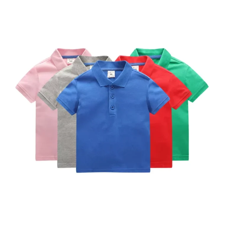 OEM-Plain-Custom-Logo-100-Cotton-Blank-Kids-School-Uniform-Girls-Boys-Polo-Shirt