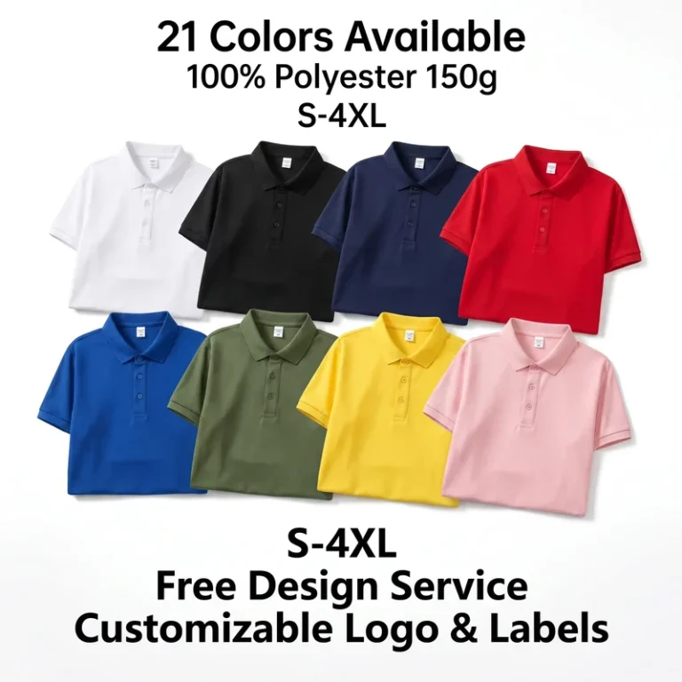 OEM-Polo-Shirts-21-Colors-100-Polyester-150g-Custom-Logo-Labels-for-Company-Team-and-School-Uniforms