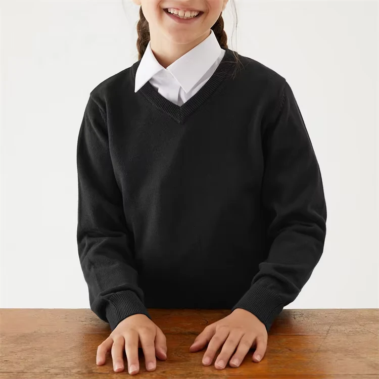 OEM-Service-Round-Neck-Blank-Sweater-Modern-Designs-Private-School-Primary-School-Uniforms
