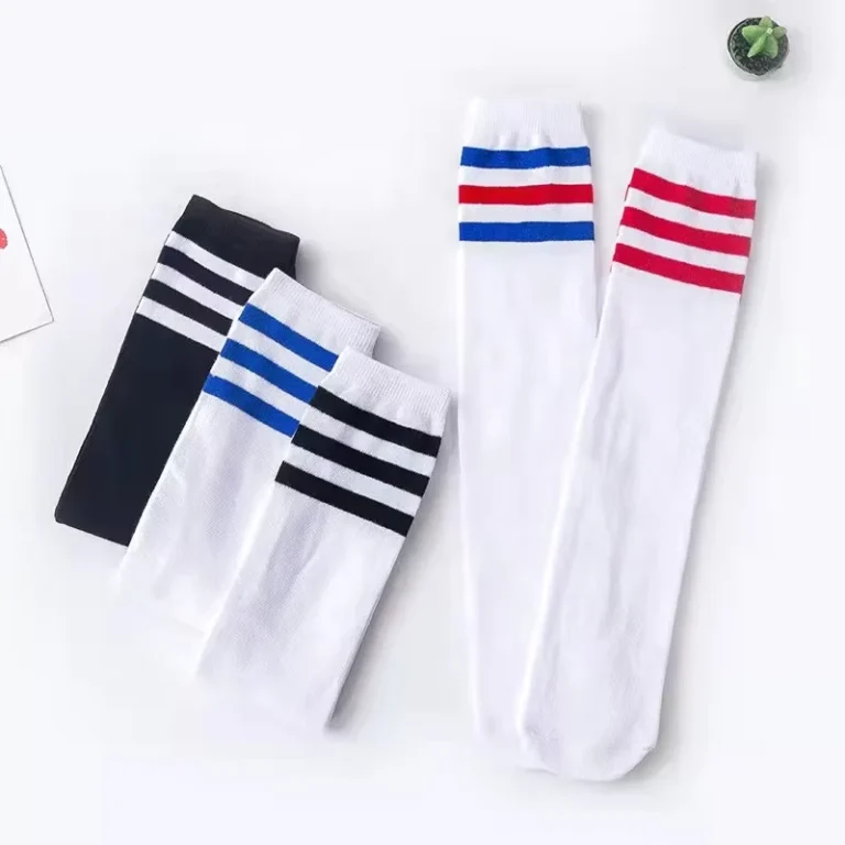 Organic-Cotton-Children-Sock-Students-School-Uniform-Striped-Socks-Stockings-Boys-Girls-Childrens-Long-Socks