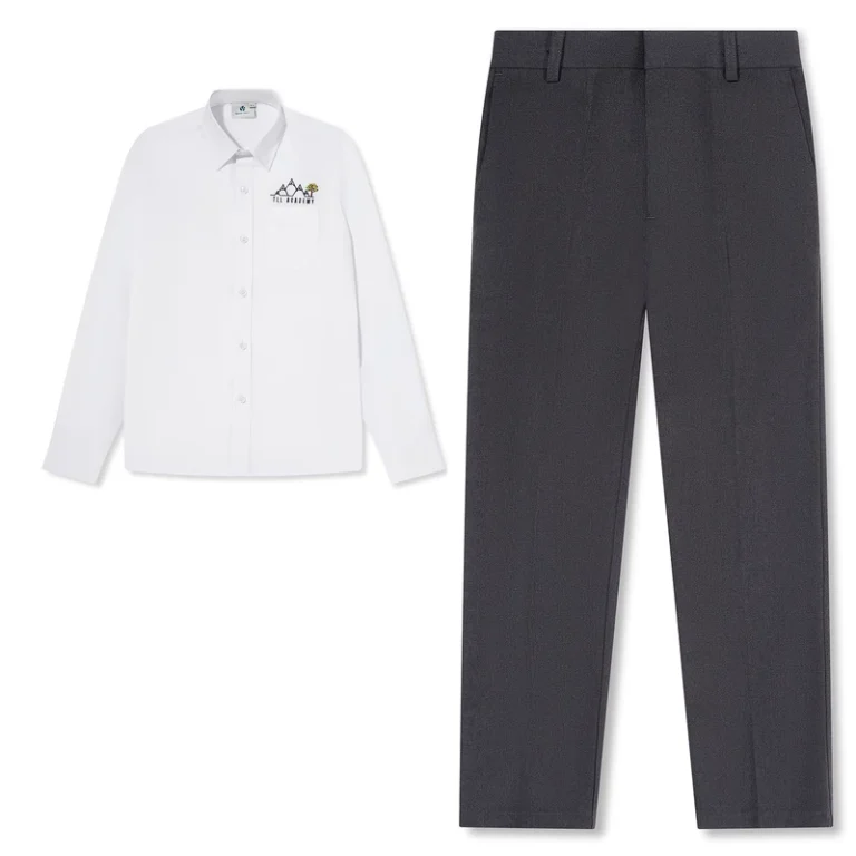 Original-Factory-Supplier-Student-Spring-School-Clothing-Blue-Sleeve-Shirt-and-Pants-School-Uniform-Set-for-Middle-High-School