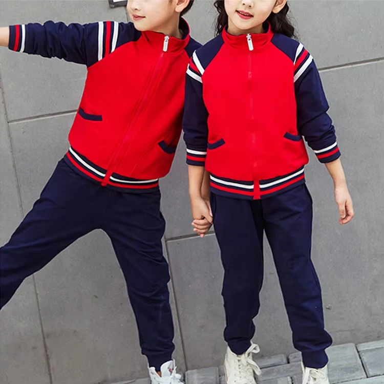 Outdoor-Team-Sport-Cotton-Polyester-Kids-Unisex-Designer-School-Tracksuits-Comfortable-Childrens-School-Uniform