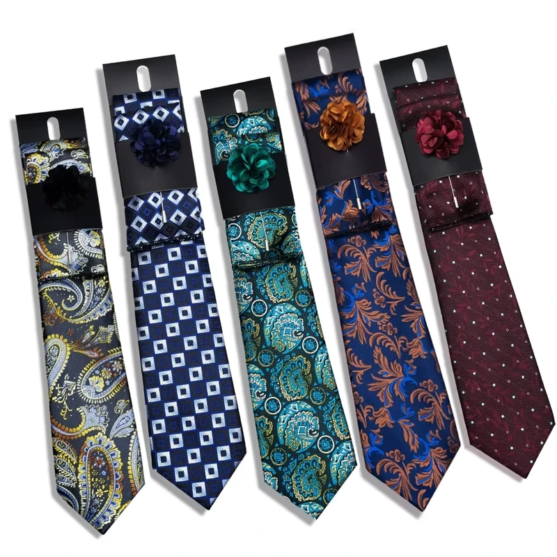 PLT017-New-Fashion-Luxury-Neckties-for-School-Mens-Formal-Business-Tie-Set-Polyester-Necktie-Custom-logo-Floral-Pattern-Tie