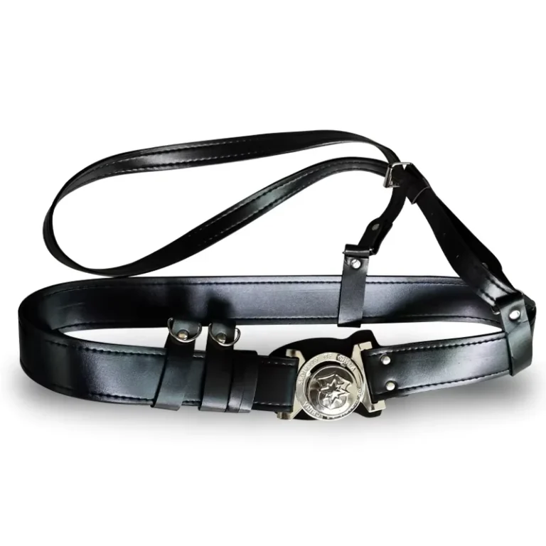PU-Security-Guard-Uniform-Shoulder-Belt-Iron-Buckle-4CM-Width-Black-White-for-Duty-Work