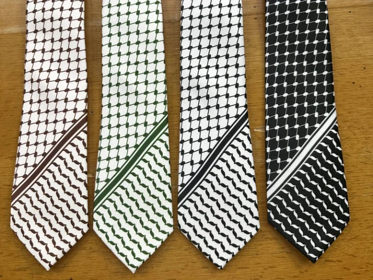 Palestinian-Kufiya-Printed-Necktie-Groom-Wedding-Tie