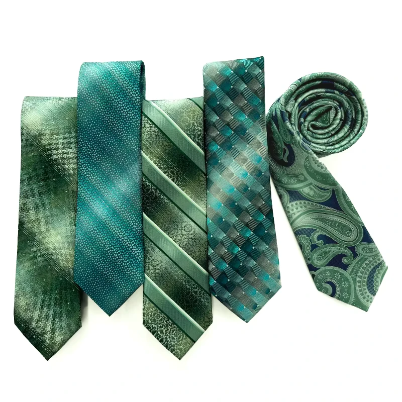 Peacock-Blue-Tie-Mens-Neckti-Stripe-Classic-Geometric-Business-Wedding-Casual-Neckties-for-Men-Custom-Label