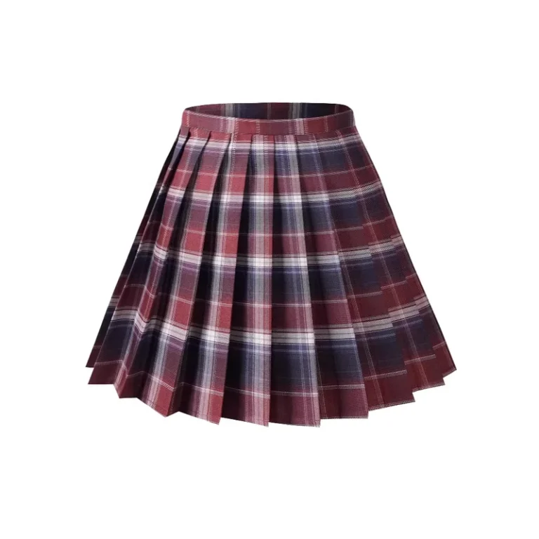 Personalized-Mini-Pleated-Skirt-for-Women-Customizable-Elementary-School-Uniform-Style-Plaid-Polyester-Cotton